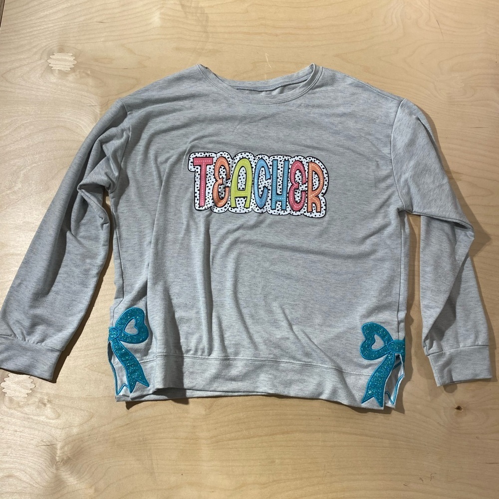 Gray Shirt with Blue Accents Teacher Design XL (NE)